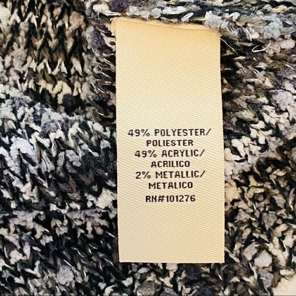 Eci Metallic Thread Collar 2-button Cardigan- M - Picture 6 of 8